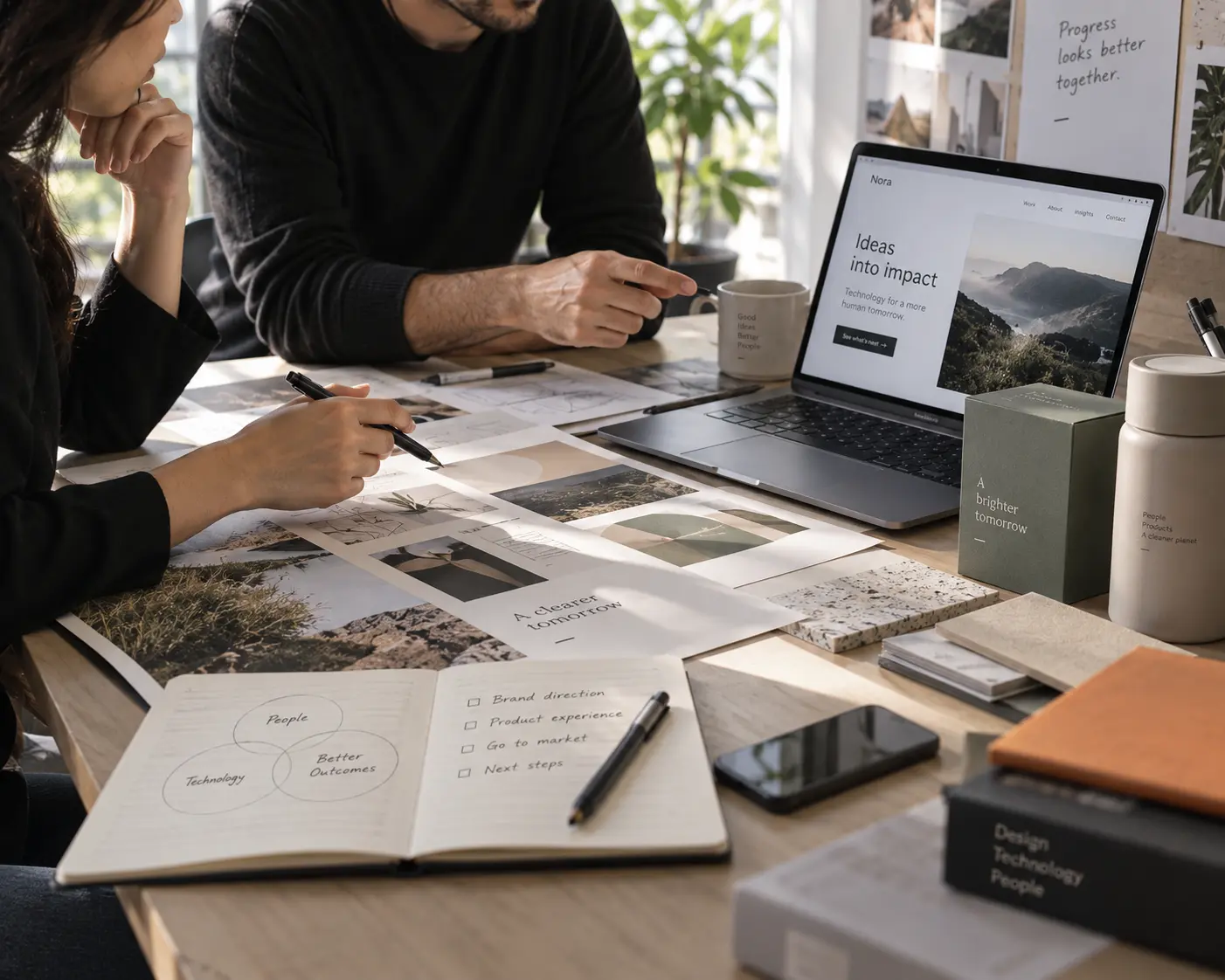 A business idea moving from thought into a decision